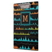 Moderne audiogolfvorm & geluidsfrequentie monogram klembord (Links)