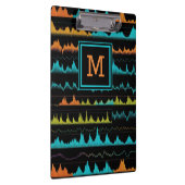Moderne audiogolfvorm & geluidsfrequentie monogram klembord (Rechts)