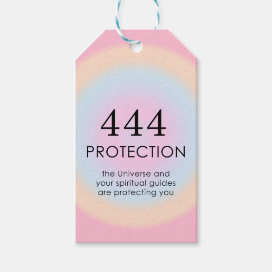 Moderne Aura Angel-nummers 444 Cadeaulabel (Voorkant)