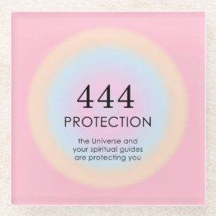 Moderne Aura Angel-nummers 444 Glazen Onderzetter