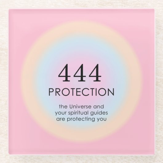 Moderne Aura Angel-nummers 444 Glazen Onderzetter (Voorkant)