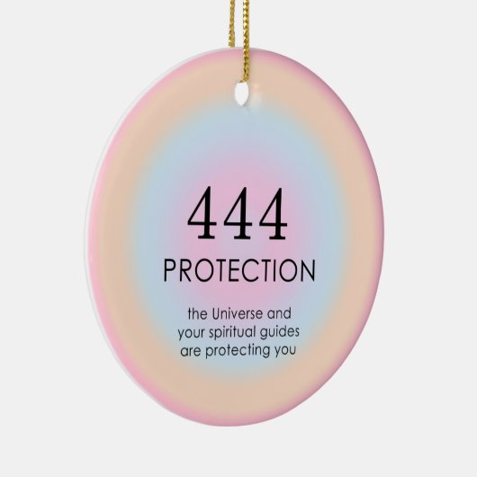 Moderne Aura Angel-nummers 444 Keramisch Ornament (Rechts)