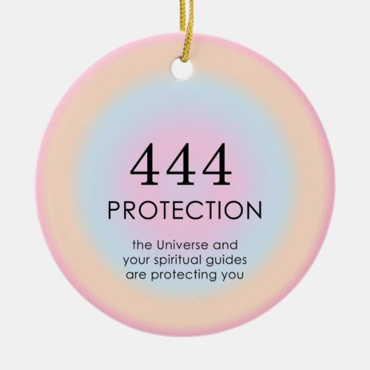 Moderne Aura Angel-nummers 444 Keramisch Ornament (Voorkant)