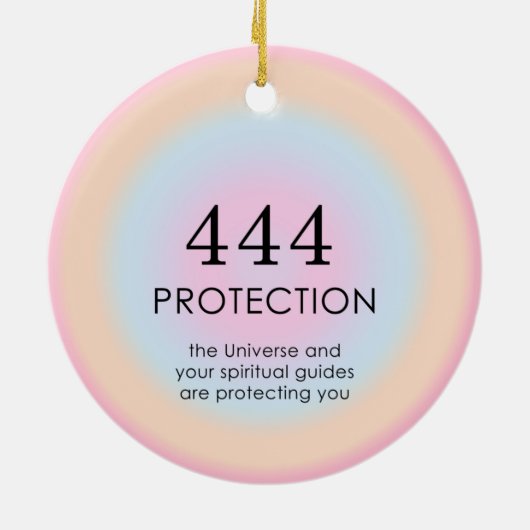 Moderne Aura Angel-nummers 444 Keramisch Ornament (Achterkant)