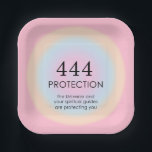 Moderne Aura Angel-nummers 444 Papieren Bordje<br><div class="desc">Het spirituele ombre ontwerp,  met engel 444,  een getal,  dat symboliseert dat je beschermd wordt door Universe en je spirituele gidsen,  ongeacht de hardheid waarmee je wordt geconfronteerd.</div>