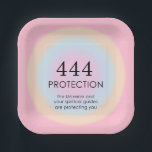 Moderne Aura Angel-nummers 444 Papieren Bordje<br><div class="desc">Het spirituele ombre ontwerp,  met engel 444,  een getal,  dat symboliseert dat je beschermd wordt door Universe en je spirituele gidsen,  ongeacht de hardheid waarmee je wordt geconfronteerd.</div>