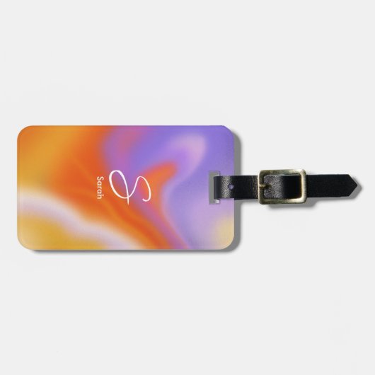 Moderne aura kleurrijke gradiënt typografie bagagelabel (Voorkant horizontaal)