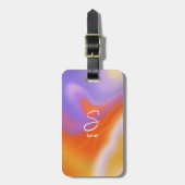 Moderne aura kleurrijke gradiënt typografie bagagelabel (Voorkant verticaal)