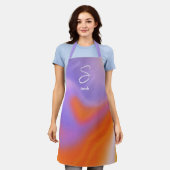 Moderne aura kleurrijke gradiënt typografie schort (Gedragen)