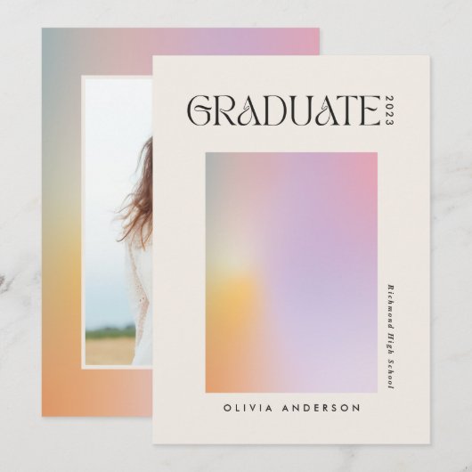 Moderne aura roze kleurrijke typografie foto giral (Voorkant / Achterkant)