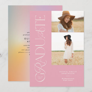 Moderne aura roze, kleurrijke typografie multi-fot