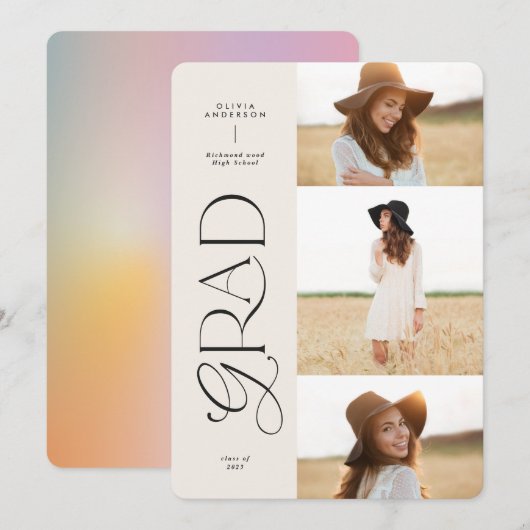 Moderne aura roze, kleurrijke typografie multi-fot (Voorkant / Achterkant)