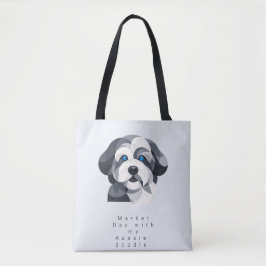 Moderne Aussiedoodle Kunst Tas - Blauwe Merle Geom