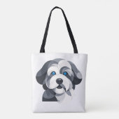 Moderne Aussiedoodle Kunst Tas - Blauwe Merle Geom (Achterkant)