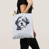 Moderne Aussiedoodle Kunst Tas - Blauwe Merle Geom (Dichtbij)