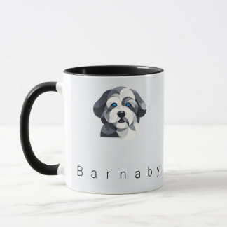 Moderne Aussiedoodle Kunstmokkop - Blauwe Merle Ge Mok