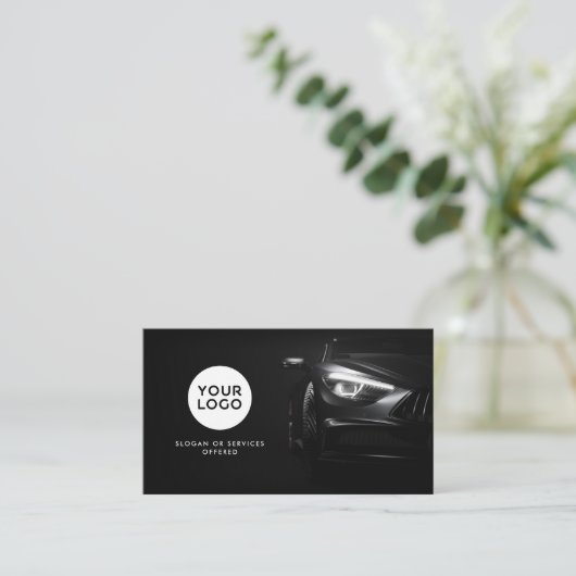 Moderne Auto/Auto Logo QR Code & Social Media Visitekaartje (Staand voorkant)