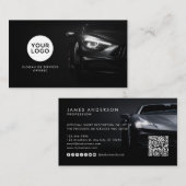 Moderne Auto/Auto Logo QR Code & Social Media Visitekaartje (Voorkant / Achterkant)