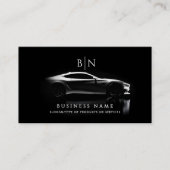 Moderne Auto/Auto Monogram QR Code & Sociale Media Visitekaartje (Voorkant)