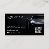Moderne Auto/Auto Monogram QR Code & Sociale Media Visitekaartje (Achterkant)