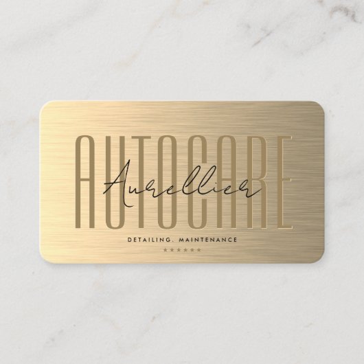 Moderne Auto Care Car Driver Elegant Goud Metallic Visitekaartje (Voorkant)