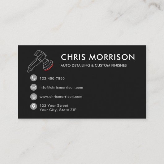 Moderne Auto Detailing Logo Mobiele Auto Wassen Visitekaartje (Achterkant)