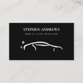 Moderne Auto Detailing Reiniging Auto Reparatie Zw Visitekaartje (Voorkant)