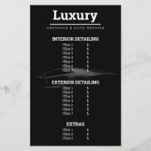 Moderne auto detaillering auto reinigen waslijst flyer (Voorkant)