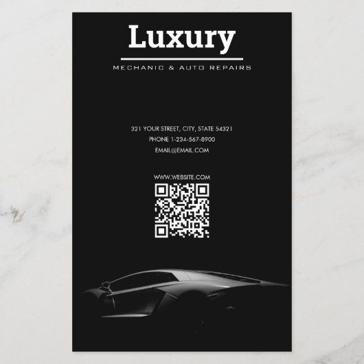 Moderne auto detaillering auto reinigen waslijst flyer (Achterkant)