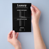 Moderne auto detaillering auto reinigen waslijst flyer (Hand)