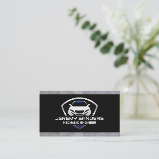 Moderne auto | Embleem Schild Visitekaartje (Staand voorkant)