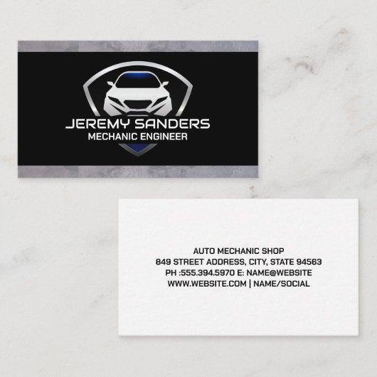moderne auto | Embleem Shield Visitekaartje (Voorkant / Achterkant)