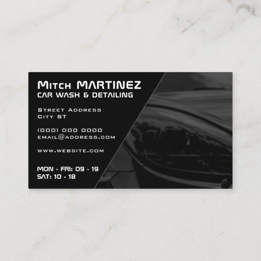 Moderne auto en bubbels visitekaartje (Achterkant)