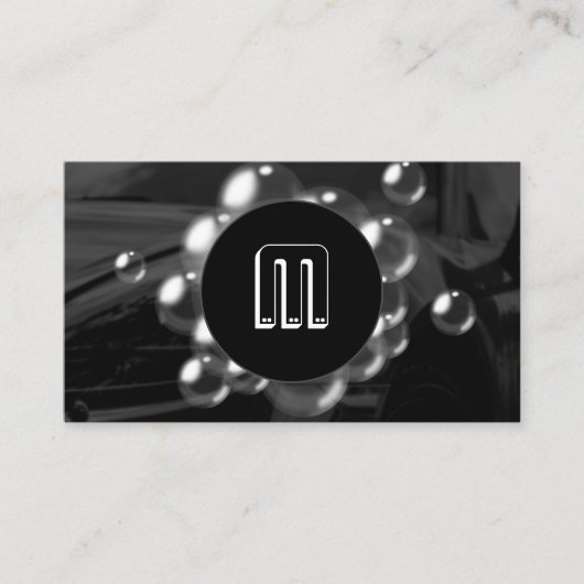 Moderne auto en bubbels visitekaartje (Voorkant)