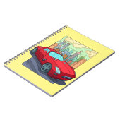 Moderne auto in de stad notitieboek (Linkerzijde)