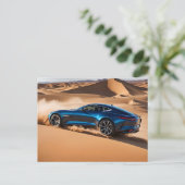 Moderne auto in de woestijn briefkaart (Staand voorkant)