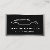 Moderne auto-Logo | Metaalgrens Visitekaartje (Voorkant)