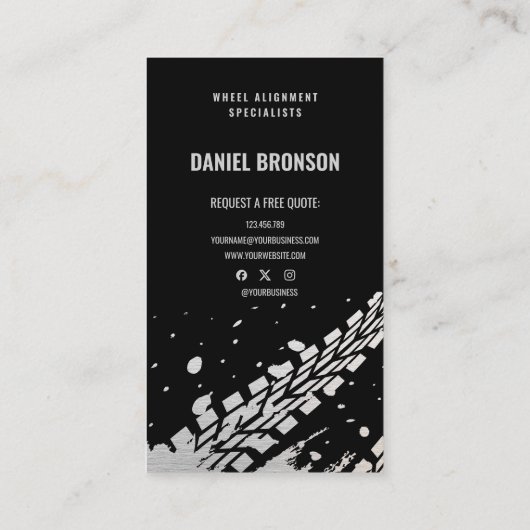 Moderne Auto Mechanic Reparatie Service Visitekaartje (Achterkant)