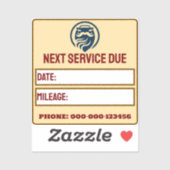 Moderne Auto Serviceherinnering Sticker (Vel)