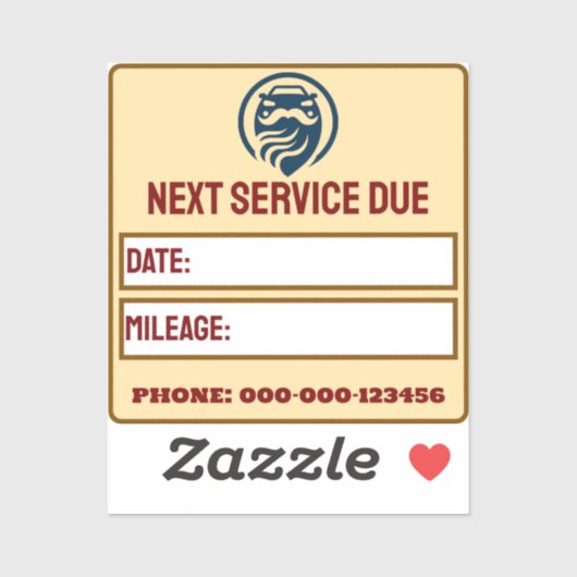 Moderne Auto Serviceherinnering Sticker (Vel)