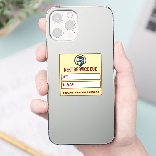 Moderne Auto Serviceherinnering Sticker (Telefoon)