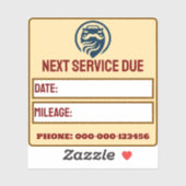 Moderne Auto Serviceherinnering Sticker (Vel)
