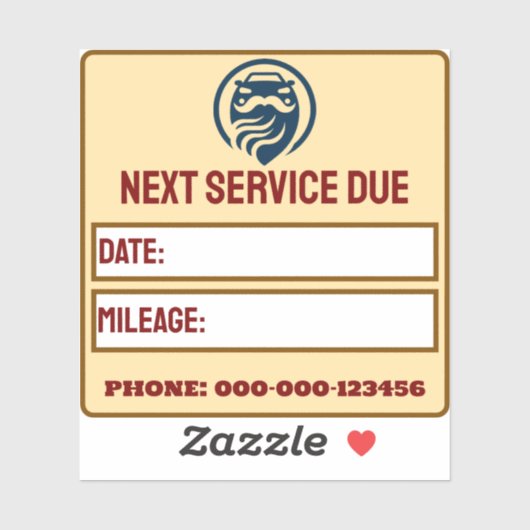 Moderne Auto Serviceherinnering Sticker (Vel)