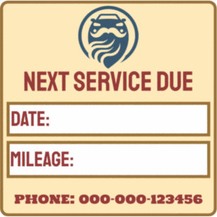 Moderne Auto Serviceherinnering Sticker