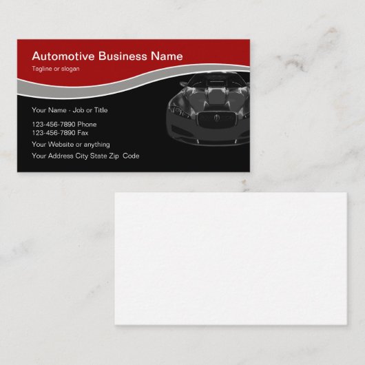 Moderne auto visitekaartje (Voorkant / Achterkant)
