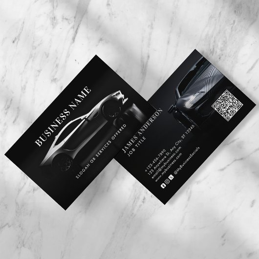 Moderne auto / voertuig / auto QR-code & sociale m Visitekaartje