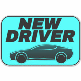 Moderne auto voor tiener Sticker (student nieuwe c