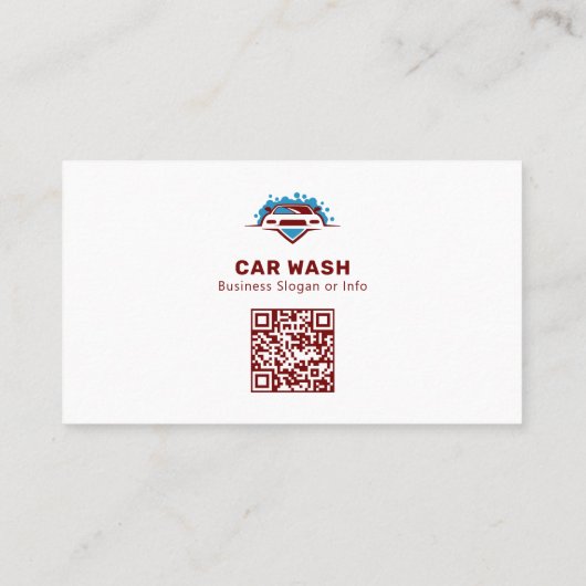 Moderne auto was | Witte maroon Visitekaartje (Achterkant)