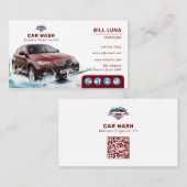 Moderne auto was | Witte maroon Visitekaartje (Voorkant / Achterkant)