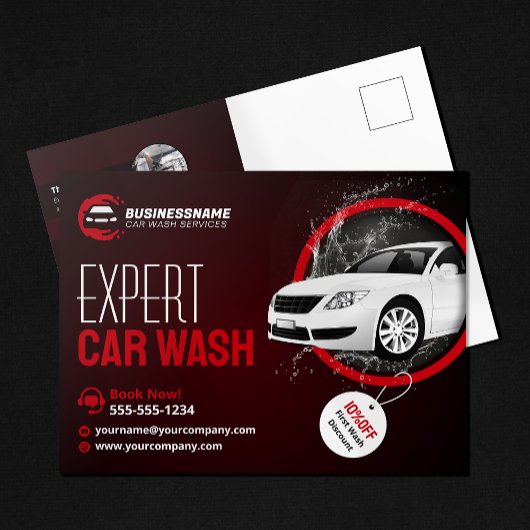 Moderne Auto Wash Auto Detailing Automobiel Wassen Briefkaart